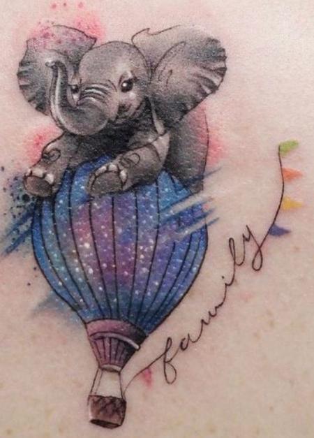 Tattoos - elephant riding  - 144292